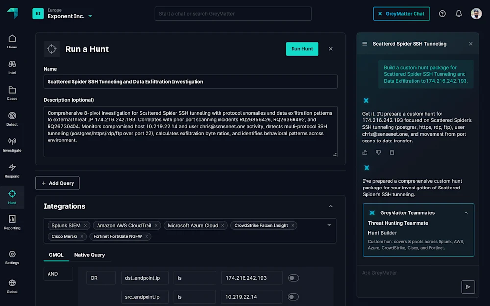 GreyMatter Threat hunting agent