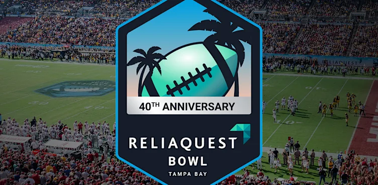 reliaquest bowl 40th anniversay logo